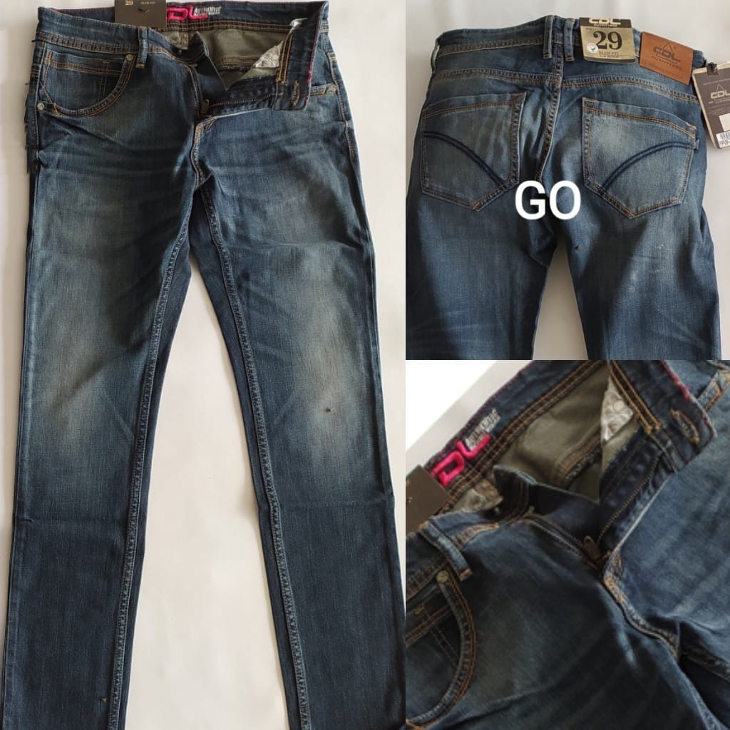 gof HBCBA CDL By (CARDINAL) Pakaian Pria Celana Panjang Jeans Denim Polos Slimfit Bermuda Casual