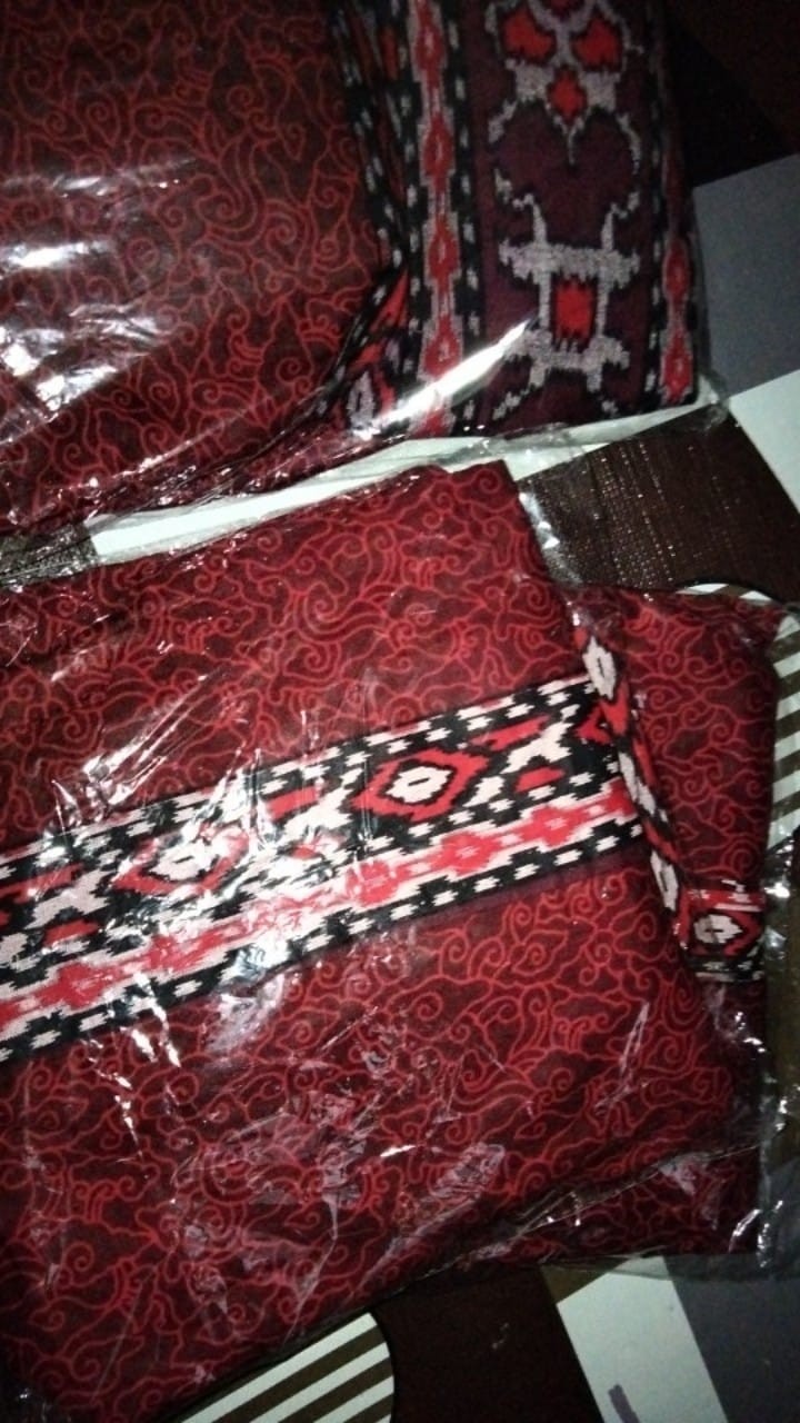 Batik Couple Keluarga Maura Couple Sania Ruffle Ori Ndoro Jowi Dnt Termurah Motif Mega Mendung Merah