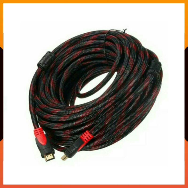 (COD) KABEL HDTV SERAT JARING 10 METER / KABEL DARI LAPTOP PS4 KE TV PROYEKTOR 10M