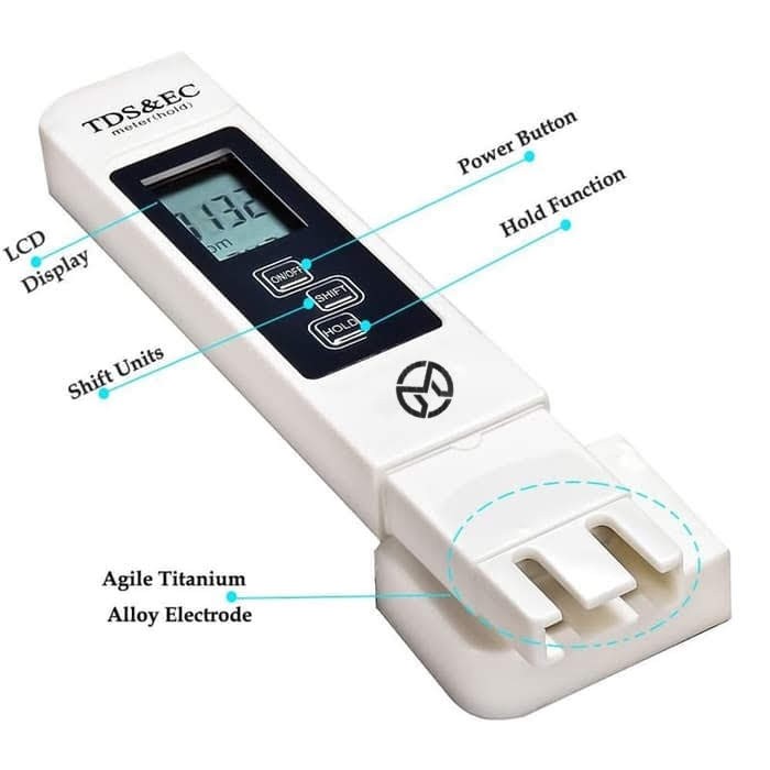 Mediatech TDS EC Meter Hidroponik Tanaman Air Minum PPM Alat Ukur Kualitas Air - B1900131