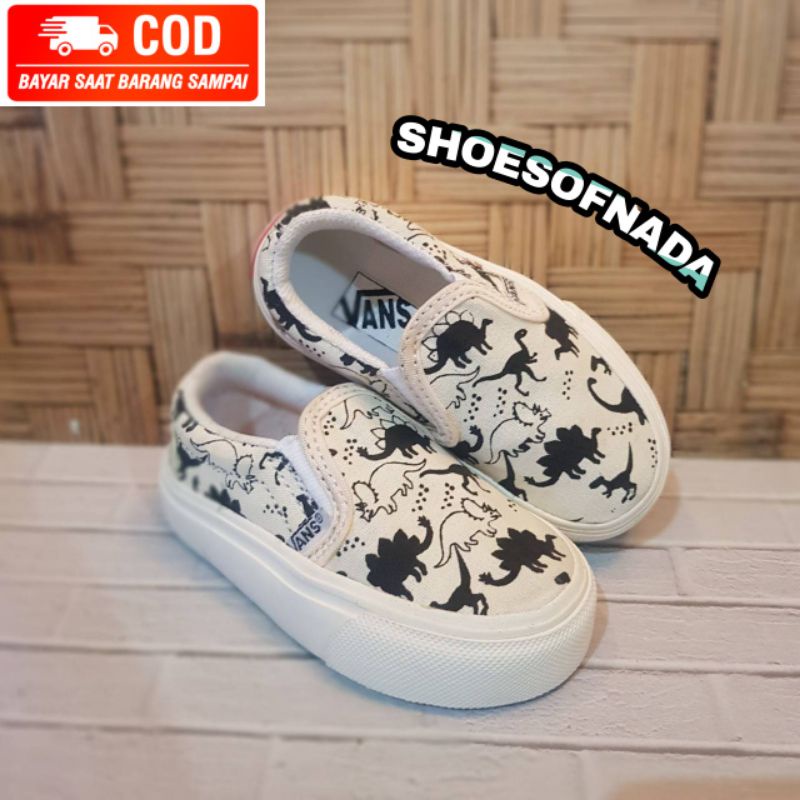 SEPATU SLIP ON ANAK VANS DINO SEPATU ANAK LAKI LAKI SEPATU ANAK PEREMPUAN KADO