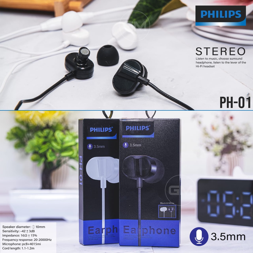 Handsfree Earphone Headset Philips PH-01 PH-02 PH-04 PH-05 PH-07 PH-08 PH-09 PH-301 Super Bass