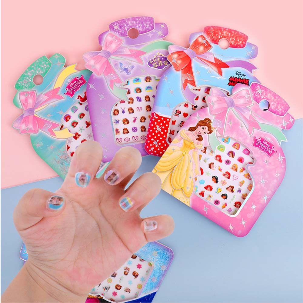 Mxbeauty Kartun Stiker Kuku 3D Anak Hadiah Elsa Manicure White Princess Self Adhesive Nail Art Dekorasi