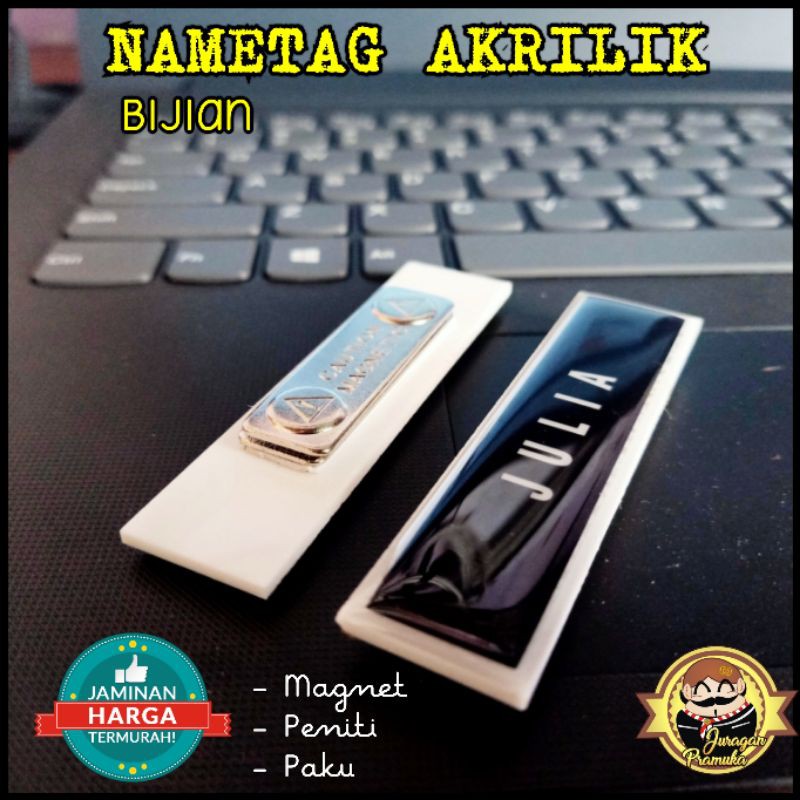 NAMETAG/PAPAN NAMA AKRILIK BIJIAN ( CUSTOM )