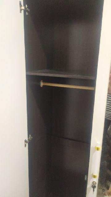 Lemari Pakaian 2 Pintu Minimalis Putih Dengan Cermin Premier