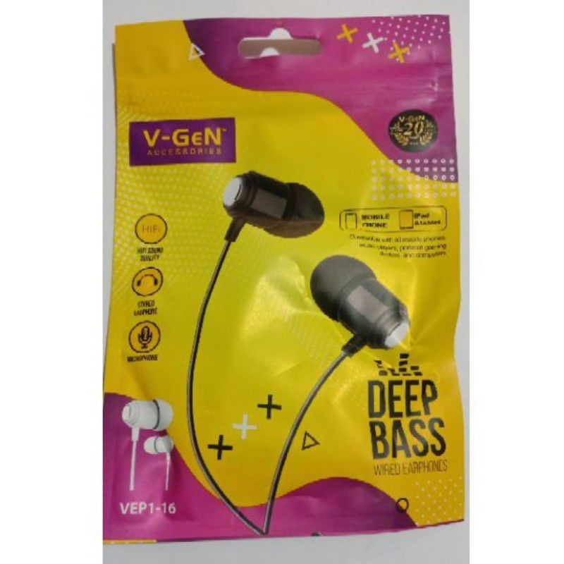 HEADSET V-GEN DEEP BASS VEP1-16 VEP1-18 VEP1-28 VEP1-29