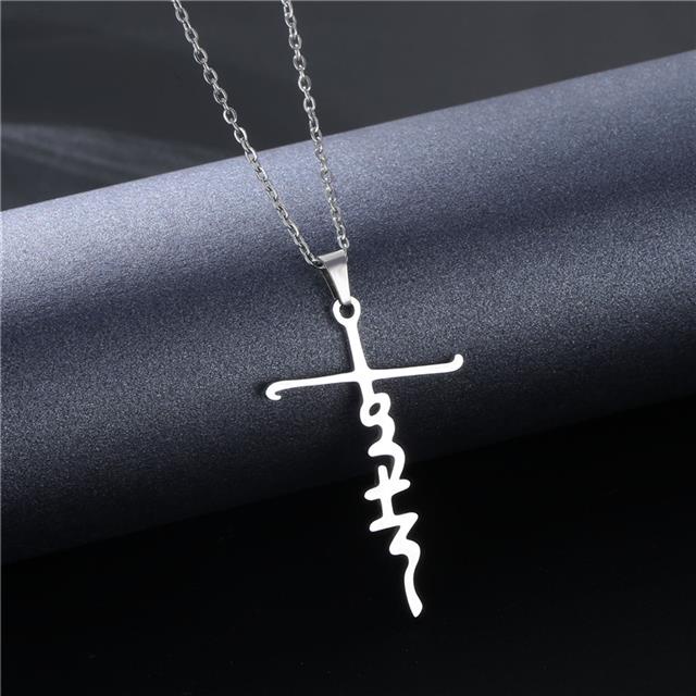 Baru Kata Jesus rak kalung in stainless steel Hip Hop gadis disko Christian Kata kalung