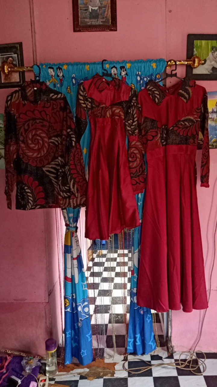 Maura Couple - Sania Ruffle Batik Couple Ori Ndoro Jowi Garansi Termurah Shopee - Batik Modern Solo