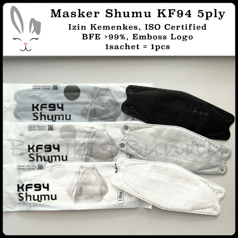 Masker Shumu KF94 single pack 5 ply per satuan 1 pcs premium  individual pack