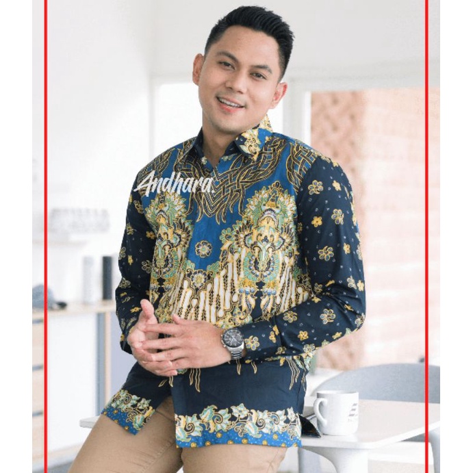 Baju Kemeja Batik Pria Lengan Panjang Premium Jumbo Slim Fit Modern JAYADRATA1