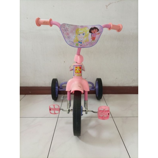 Preloved Sepeda Roda Tiga Anak Besi - Pink / sepeda anak / becak / sepeda besi anak