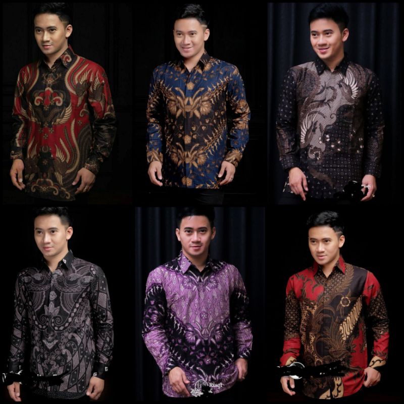 Kemeja Batik Pria Modern Lengan Panjang Casual Modis Reguler Trendy Masa Kini OL 162
