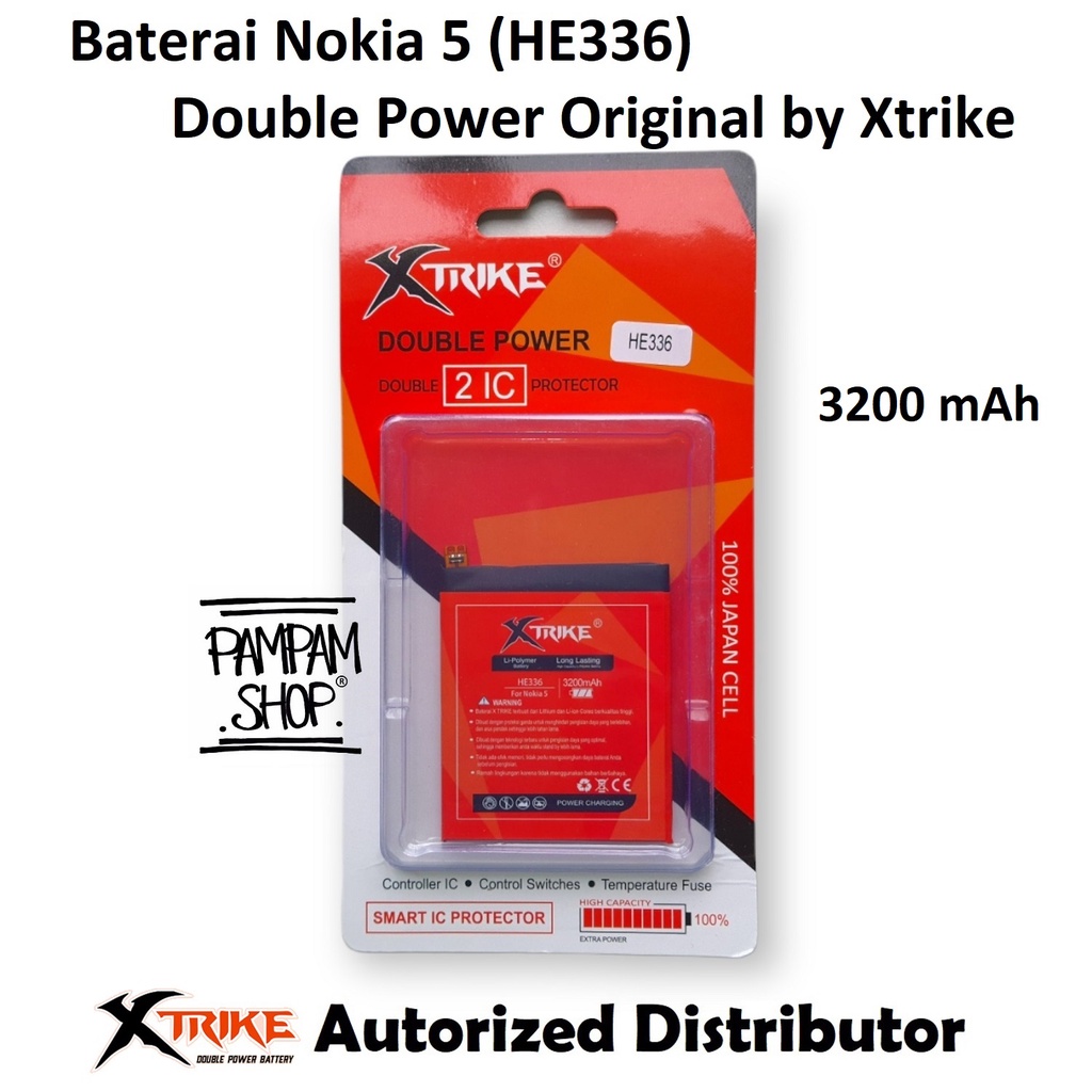 Baterai XTRIKE Double Power Original Nokia 5 HE336 Batre Batrai Battery Ori Handphone HP