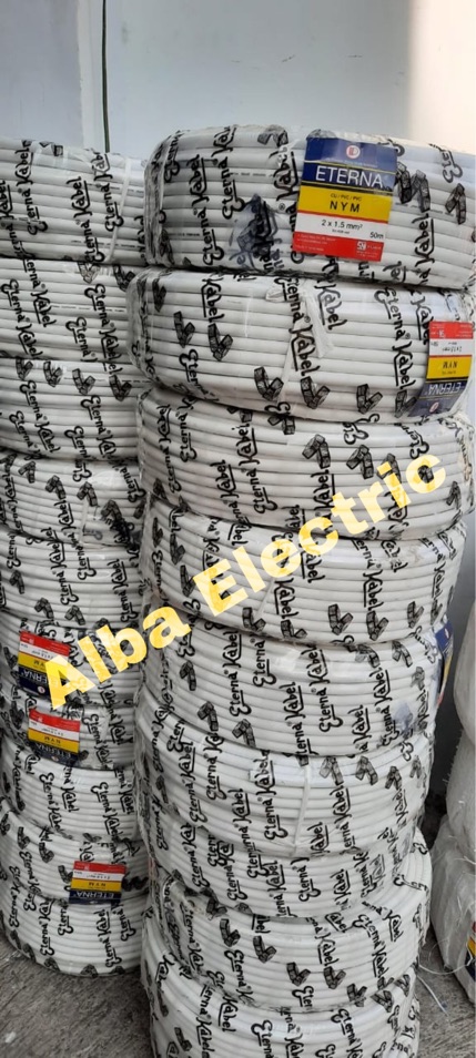 Kabel ETERNA 2x1.5 mm KAWAT TEMBAGA NYM Meteran Kabel ETERNA 2x1,5 Kawat Tembaga NYM meteran (harga permeter) Kawat Tembaga