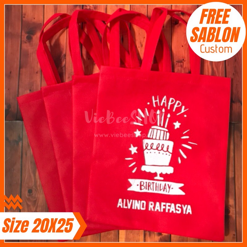 

TAS ULTAH TAS SOUVENIR FLAT 20X25 TANPA PACKING