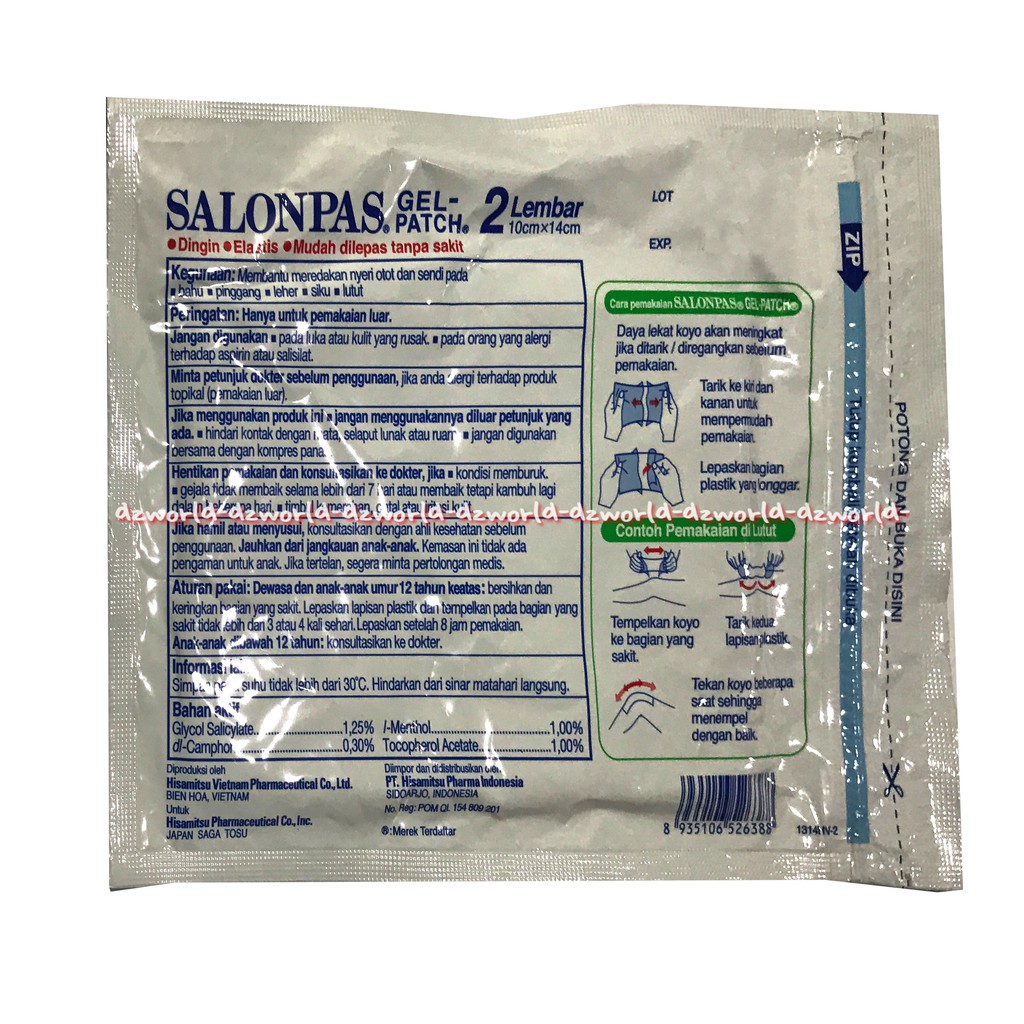 Salonpas Gel Patch Koyo Gel Pereda Nyeri Otot Dan Sendi Isi 2 Lembar