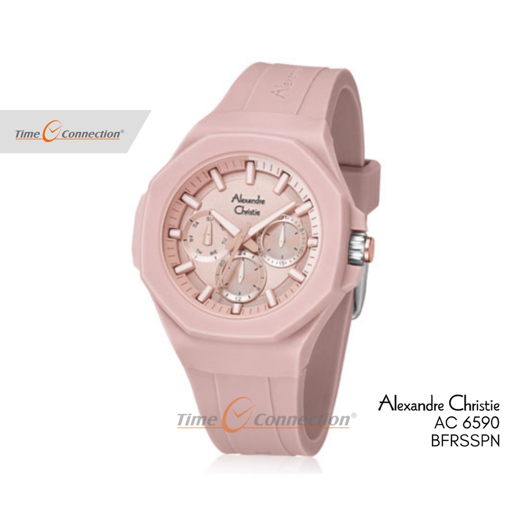 Alexandre Christie AC 6590 BFRSSPN Pink Original / Jam Tangan Wanita Analog Karet