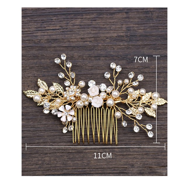 LRC Aksesoris Rambut Fashion Gold Color Leaf Shape Decorated Hair Accessories E65202