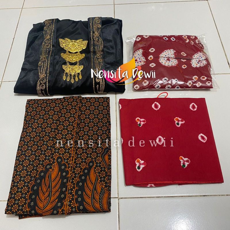 Full Set Kebaya, Jarik Instan + Aksesoris (Bros, Angkin, Selendang)