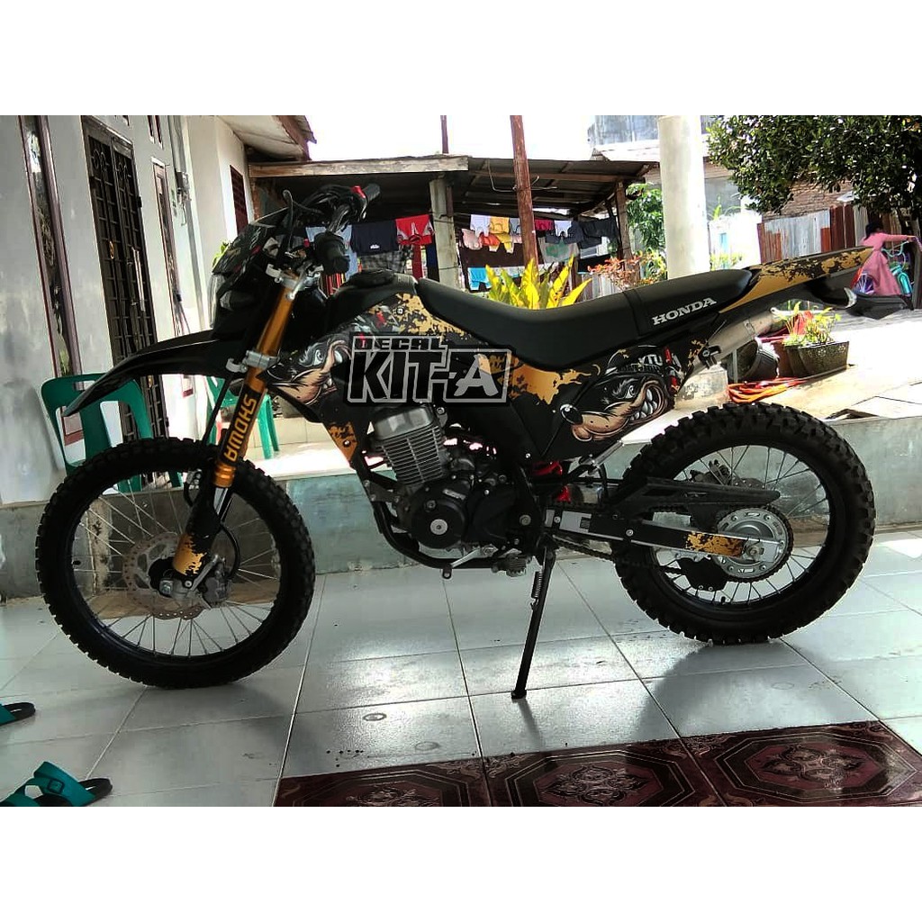 Decal Stiker Motor CRF 150 L Hitam Merah Wolf Serigala Dekal Sticker Variasi Striping CRF 150 L Shopee Indonesia