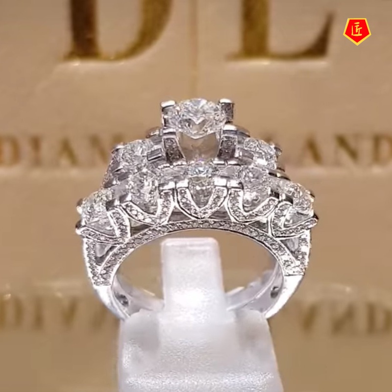 [Ready Stock]Luxury Creative Full Diamond Ring Set