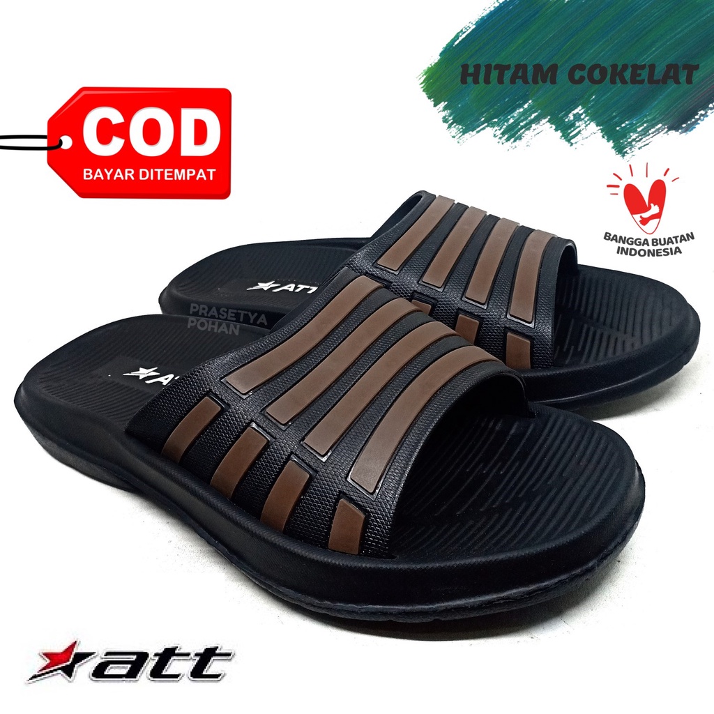 Sandal Pria Slide ATT Ringan dan Anti Air - Sendal Slide ATT Pria