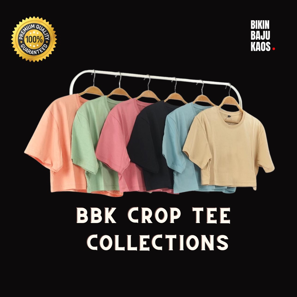 KAOS POLOS CROP TEE OVERSIZED CROP TEE BAJU WANITA CROP TOP BBK