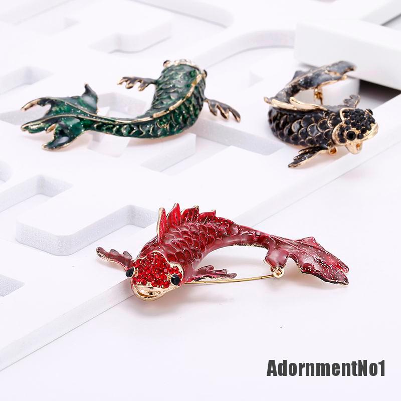 (Adornmentno1) Bros Pin Enamel Desain Ikan Hias Kristal Untuk Pesta