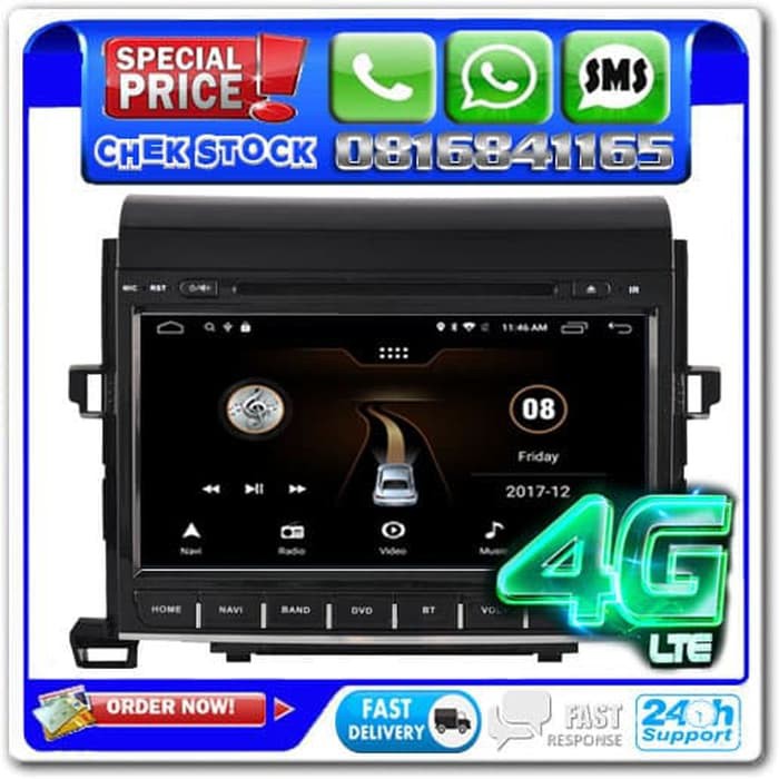 HEAD UNIT TOYOTA ALPHARD TOMIKO ANDROID 4G LTE TAPE MOBIL ANDROID