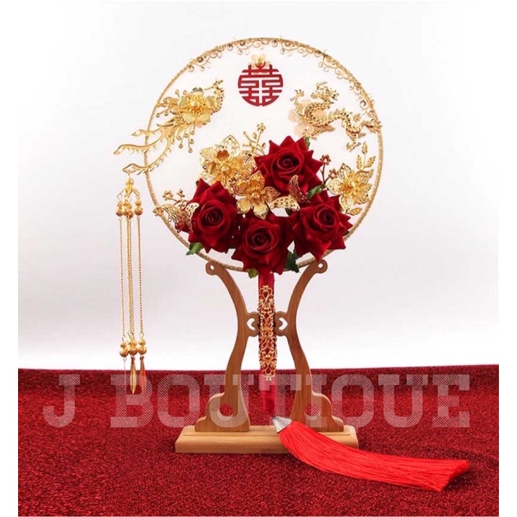 Kipas Tangan Sangjit with Stand | Sangjit Fan | Rent Rental Kipas Sangjit