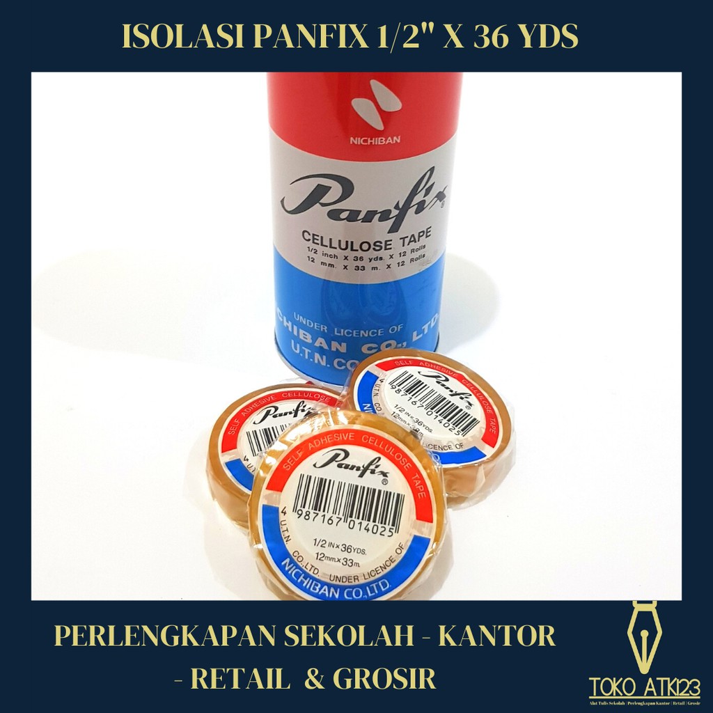 Celulose Tape / Isolasi Panfix 1/2&quot; x 36 yards