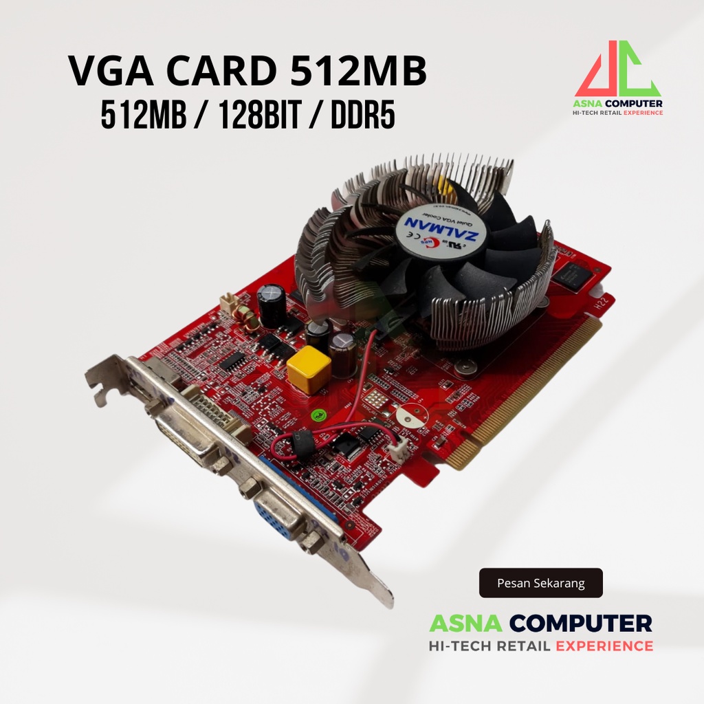 Vga Card 512MB Bekas DDR5 DDR3 DDR2 Nvidia AMD Branded Tested