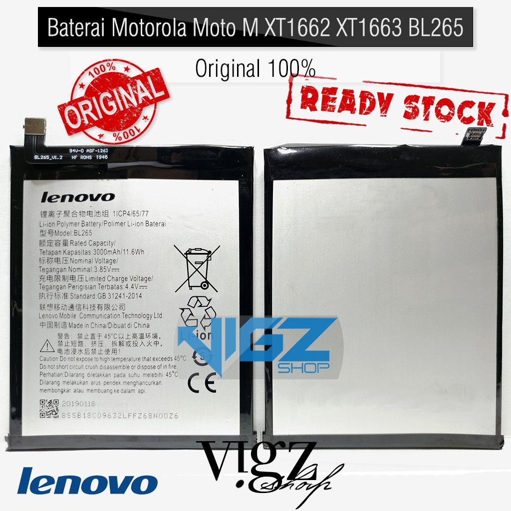 Baterai MOTOROLA Moto M XT1663 BL265 batre batere batrai XT 1663 Original 100%