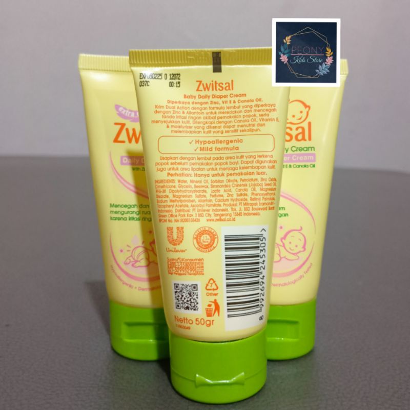 Zwitsal baby DAILY DIAPER CREAM 50 gr/Cream ruam popok extra care 50gr