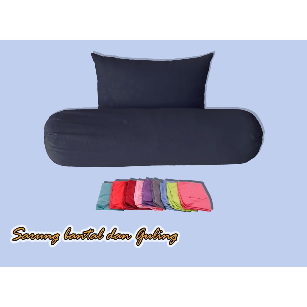 Sarung Bantal / Guling Polos Warna/ Motif Emboss Bahan Katun lembut Murah