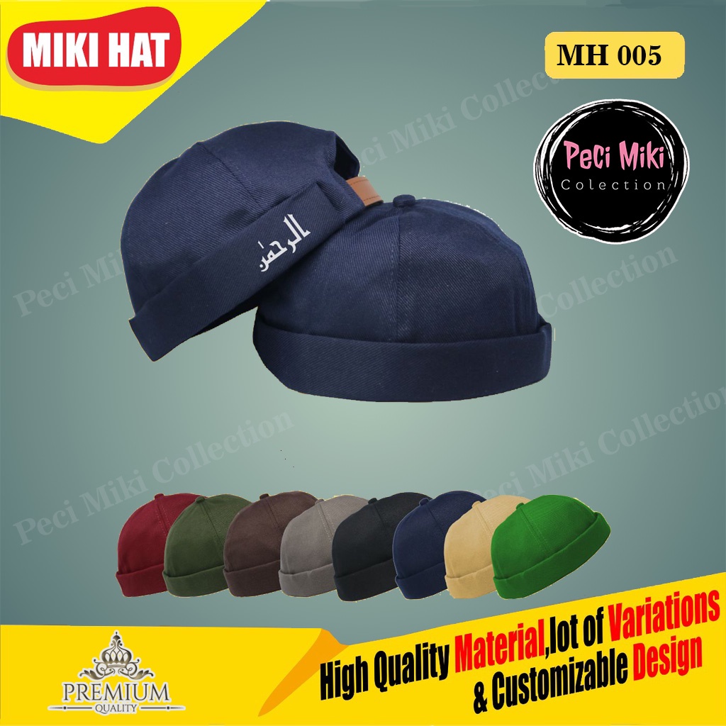Peci Miki Hat Dewasa Arrahman Peci Miki hat Premium Original Topi Brimless