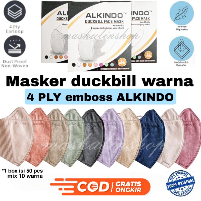 Jual MASKER DUCKBILL 4PLY MOUSON/ MASKER DUCKBILL GARIS WARNA ALKINDO ...