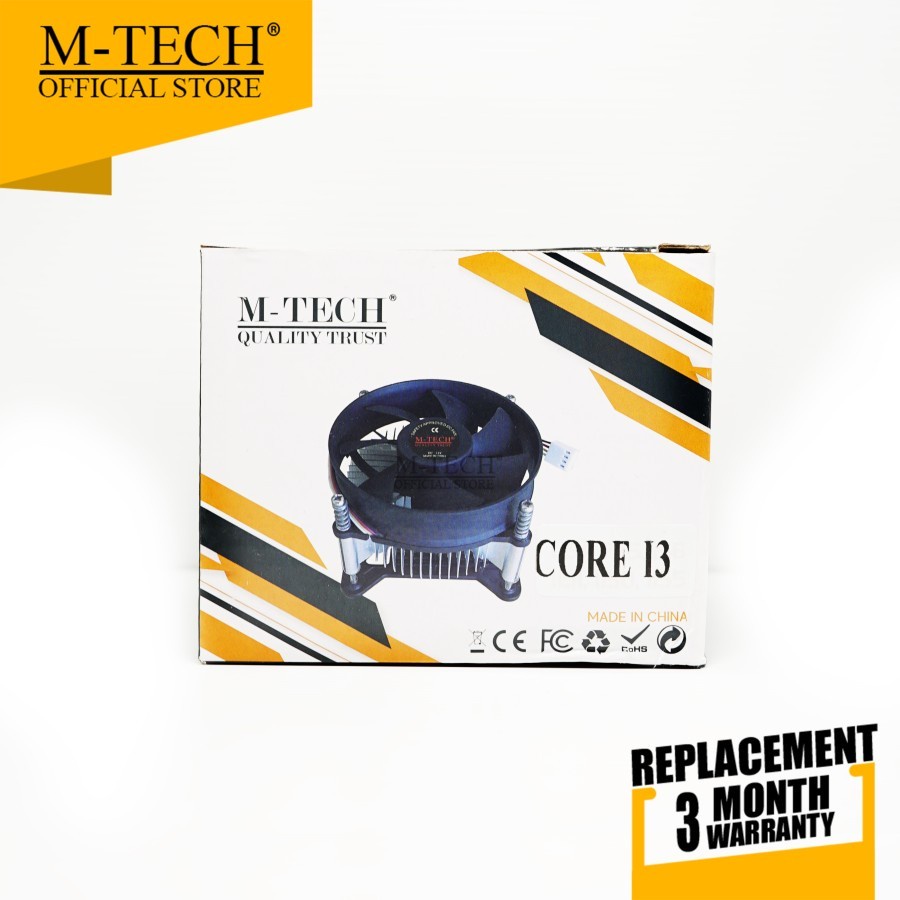 Cpu cooler M-tech intel core i3 i5 i7 Lga 1150 1151 1156 1155 silent - Fan processor heatsink