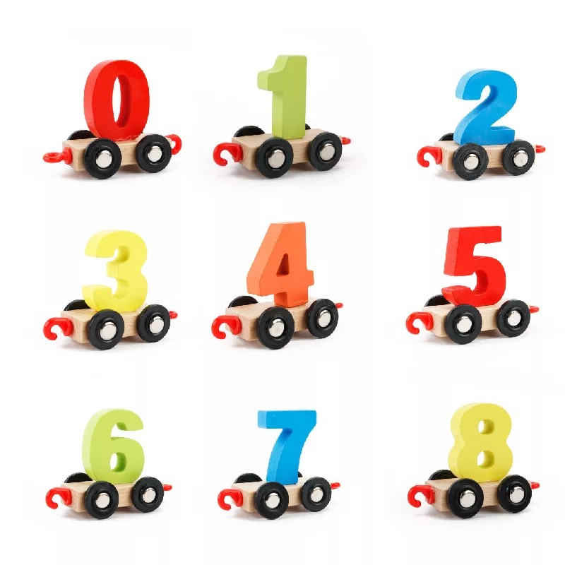 Wodden Train 123 Number Mainan Balita Wooden Toys Mainan Kayu Mainan kereta Anak Puzzle Kayu