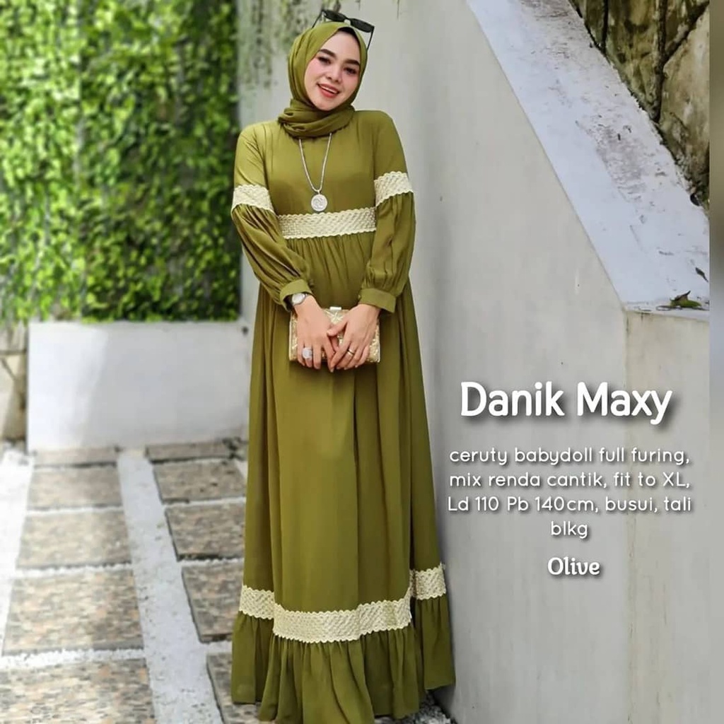 Danik Maxy Gaun Mewah Kondangan Gamis Modern Terbaru 2021 Dress Busui Friendly Busana Muslim Wanita