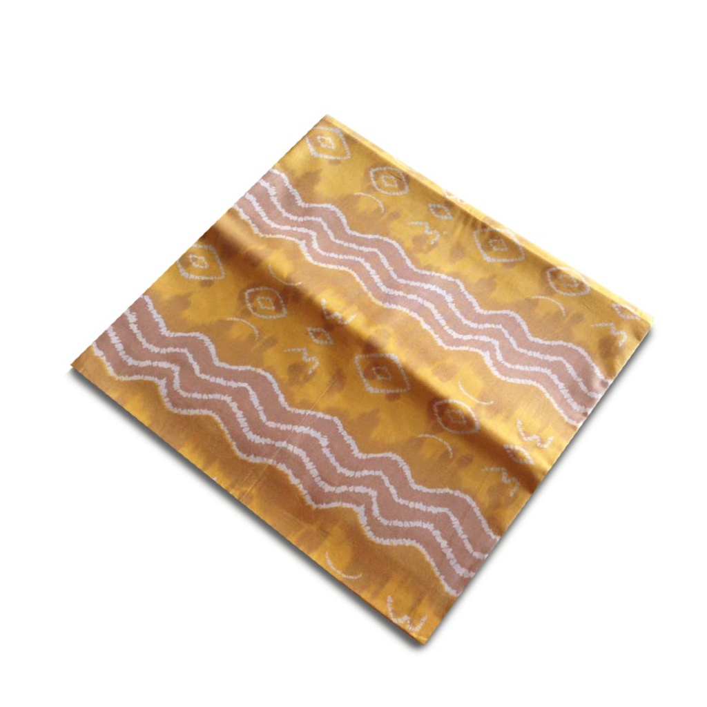 Kain Batik Pastel Kuning Motif Zig Zag Bahan Katun Primis Halus Berkualitas