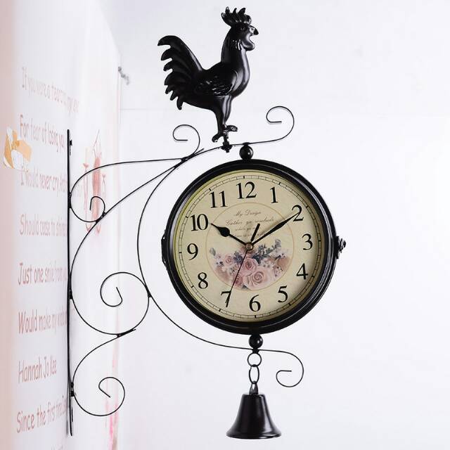Jam dinding gantung 2 sisi model ayam lonceng Shopee Jam dinding gantung 2 sisi model ayam lonceng Shopee