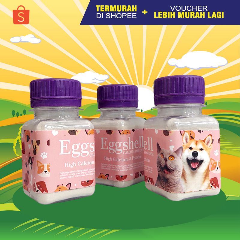EGG SHELL POWDER - Vitamin Cangkang Telur Anjing Kalsium Anjing Protein Anjing Vitamin Tulang &amp; Gigi Anjing