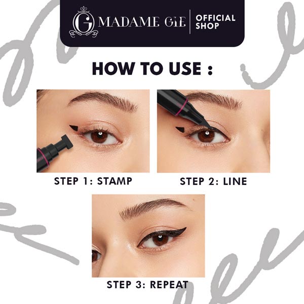 [2IN1 STAMP EYELINER] [BPOM] Madame Gie Perfect Liner - Eyeliner Black Two In One | Eyeliner Hitam_Cerianti