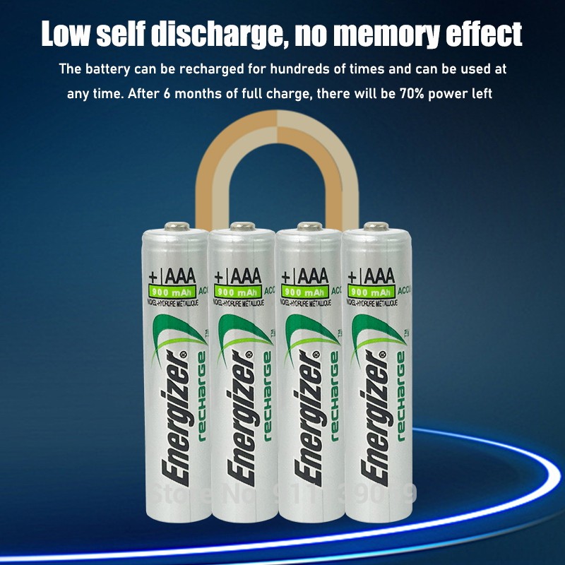 New Energizer 1.2V 900mAh AAA NI-MH Rechargeable Battery Used for wireless mouse,electronic devices,