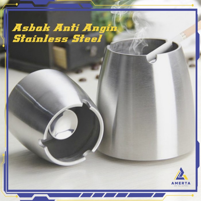 Firetric Asbak Rokok Anti Angin Cone Cylinder Stainless Steel