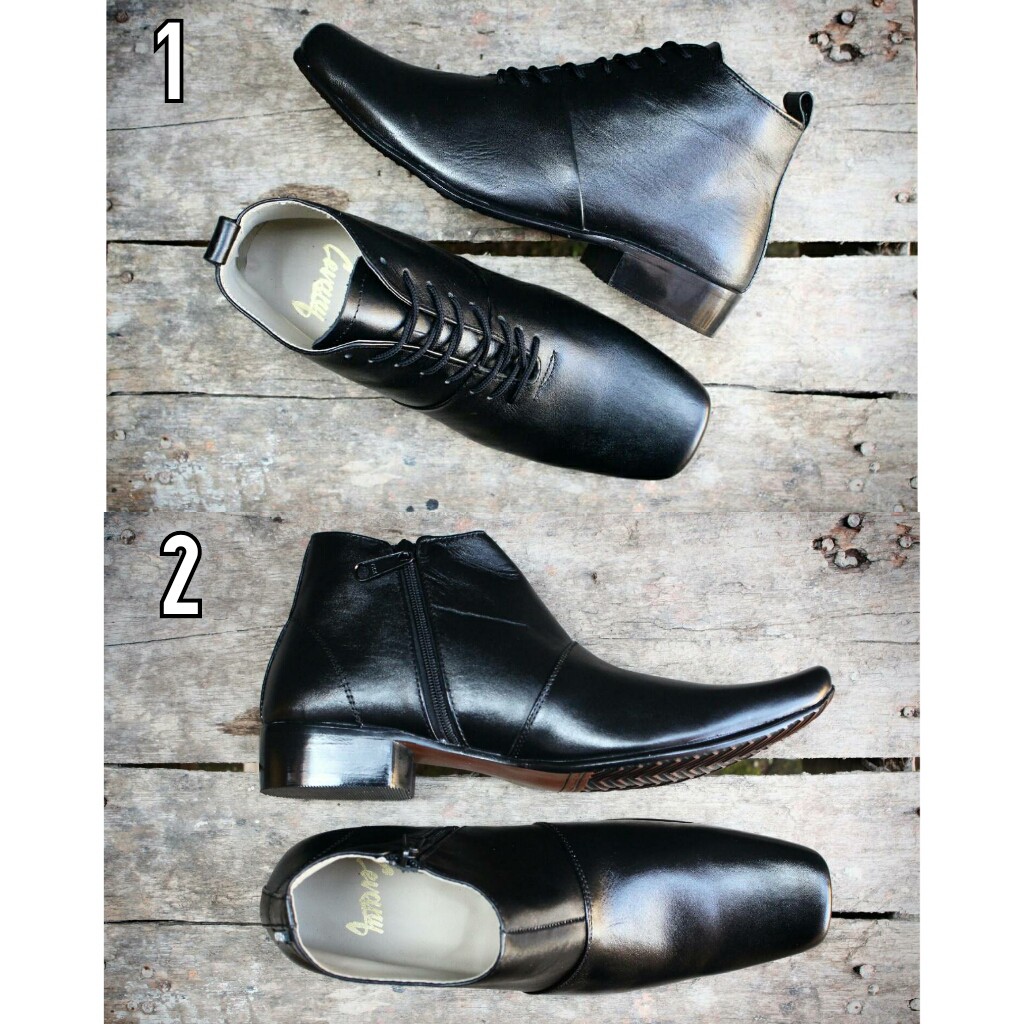 Sepatu pantofel tinggi Sepatu Kerja Sepatu pantofel Sleting Sepati Formal Pria Pantofel High Cevany