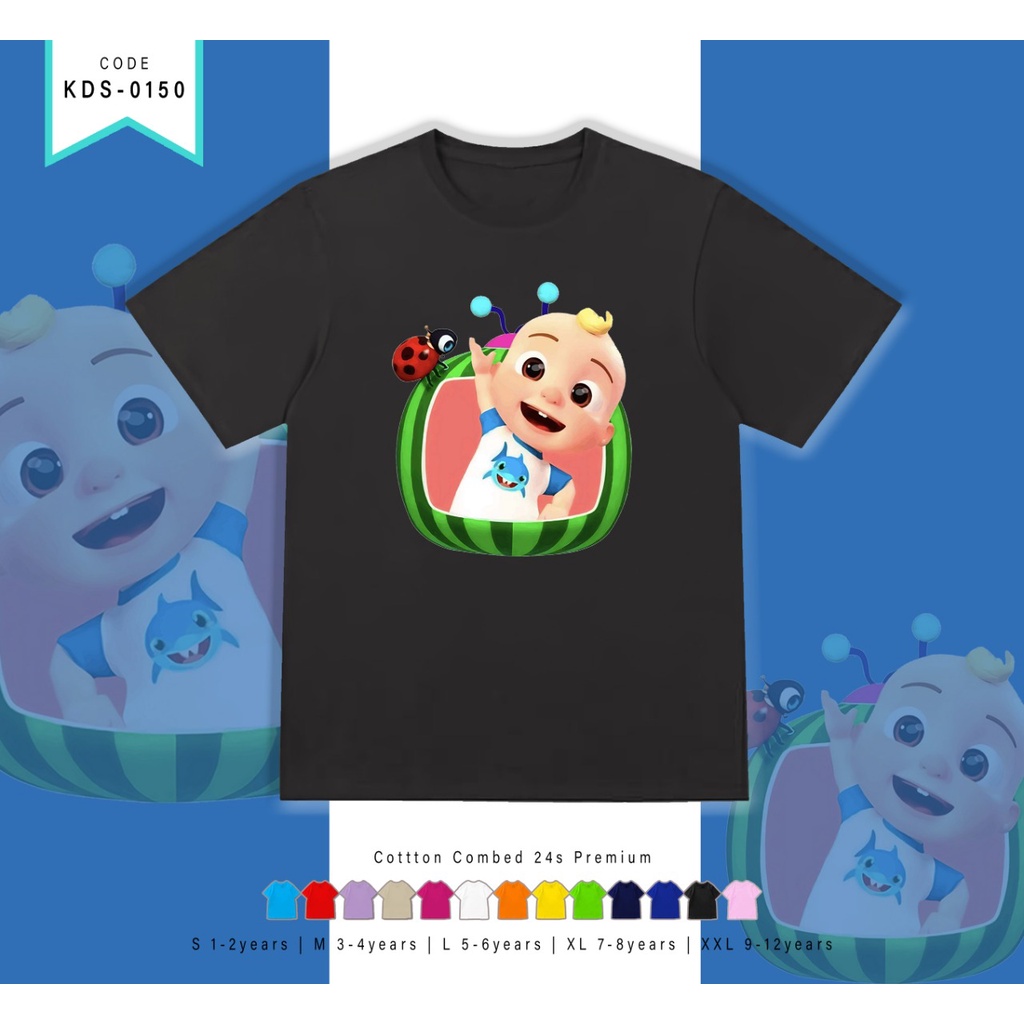 T-SHIRT / KAOS ANAK-ANAK TERMURAH BERGAMBAR COCO MELON SEMKA SHARK- TERIMA CUSTOM KAOS KELUARGA