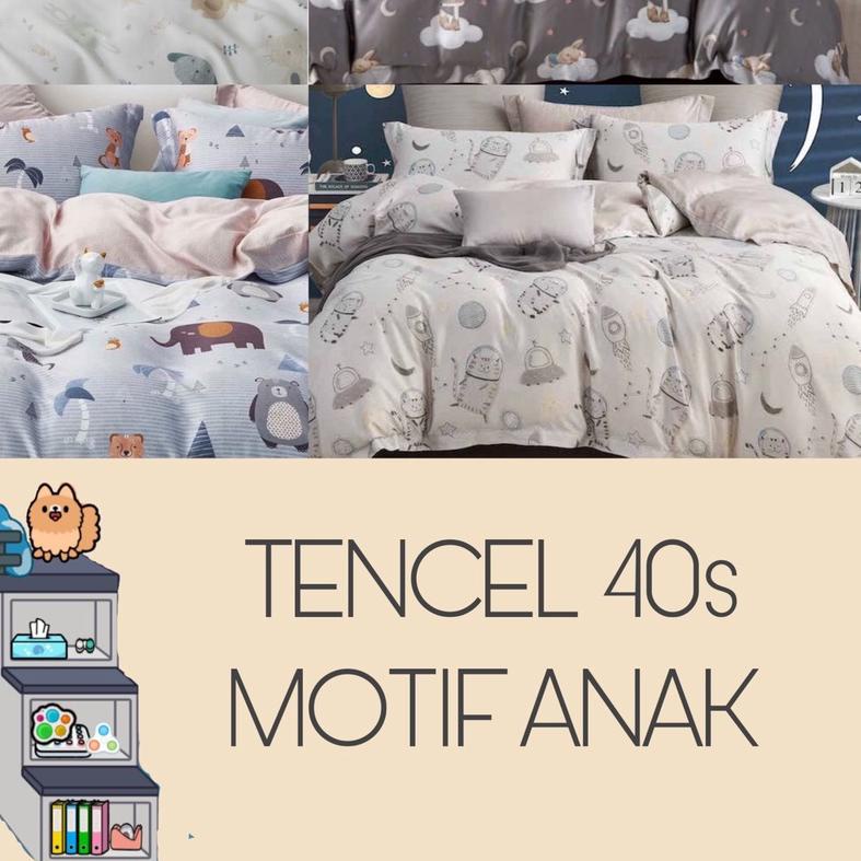 ● PROMO Kain Meteran Sprei Sutra Organik Tencel 40s Motif Anak ♬