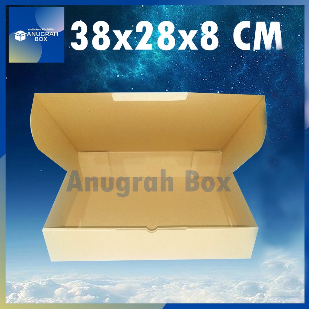 

Kardus Dus uk 38x28x8 cm ( ECER ) Die Cut Box Kotak Packing Aksesoris Baju Makanan Baju Hijab Kue